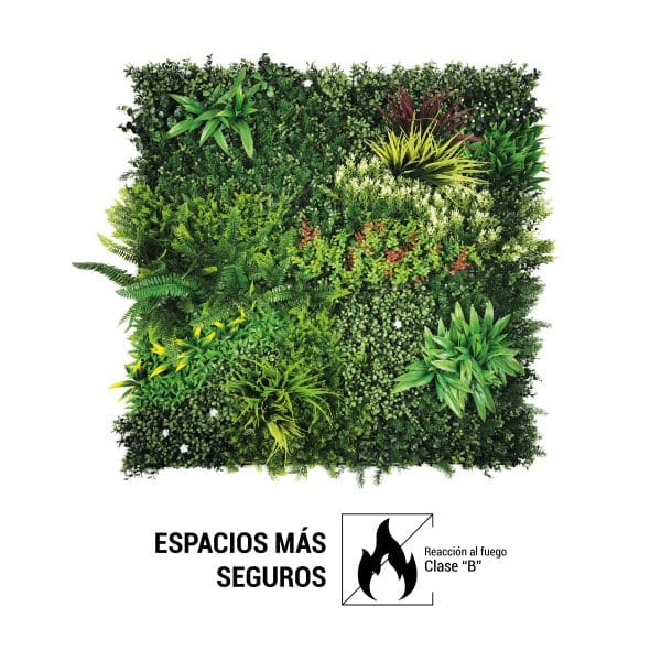 Jardín vertical ignifugo Costa Rica con reacción al fuego clase B